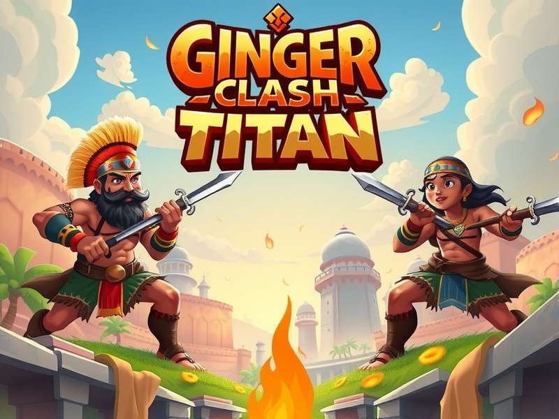 Ginger Clash Titan game banner featuring Indian warriors